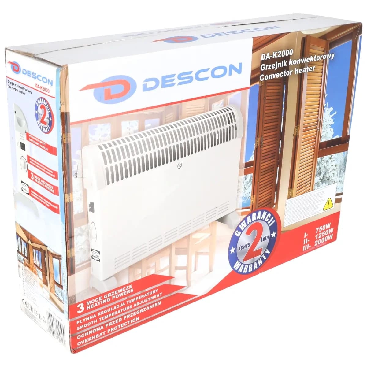 Dedra konvektorski grelnik 2000W, brez ventilatorja 3