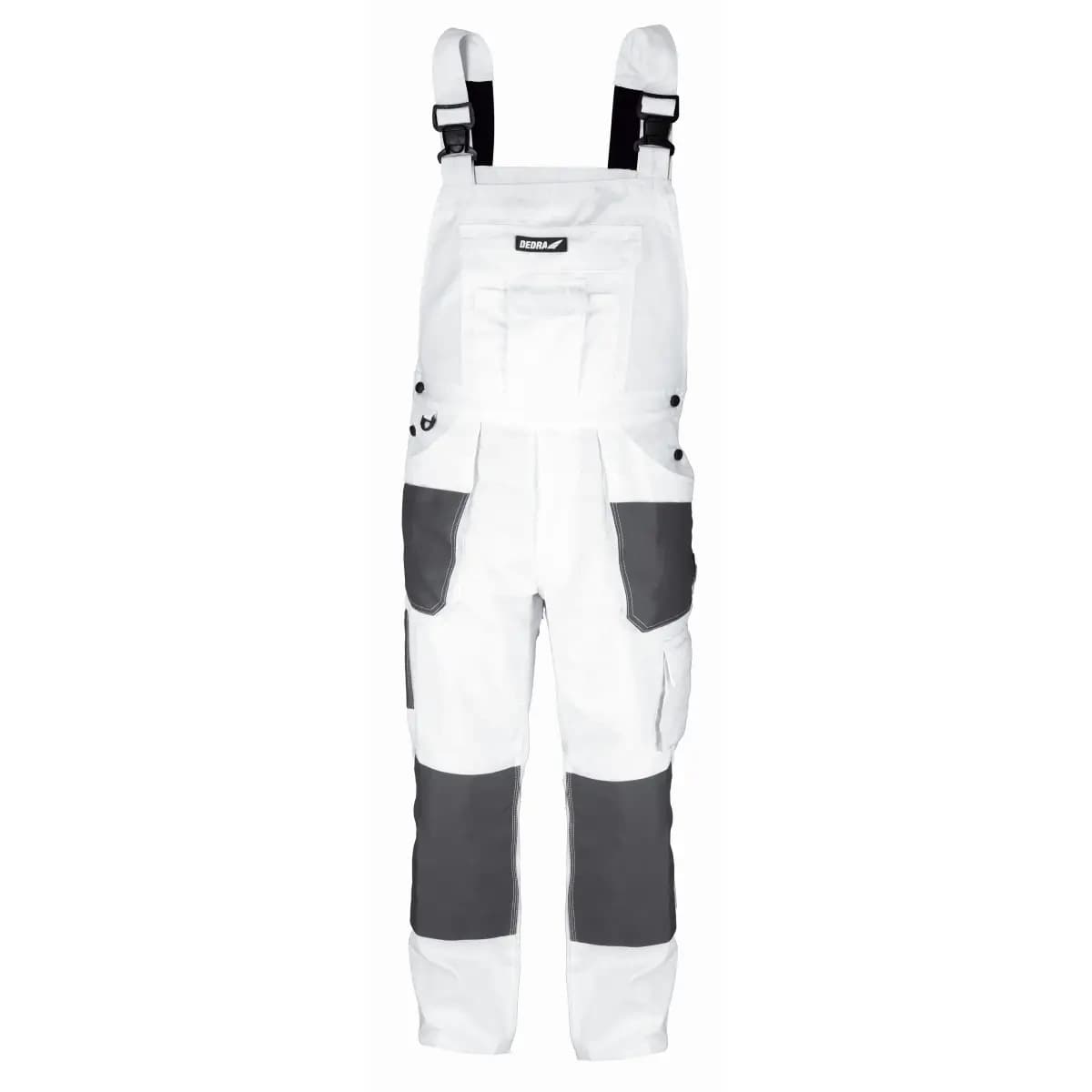 Dedra delovne hlače z oprsnikom M/50 bele, 190g/m2