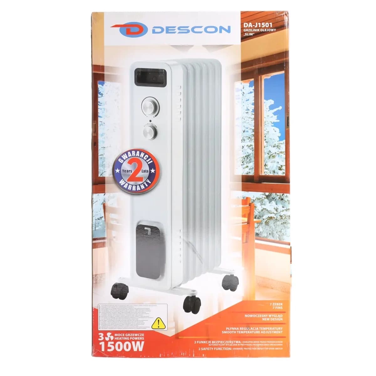 Dedra oljni grelnik 1500W, 7 reber 6