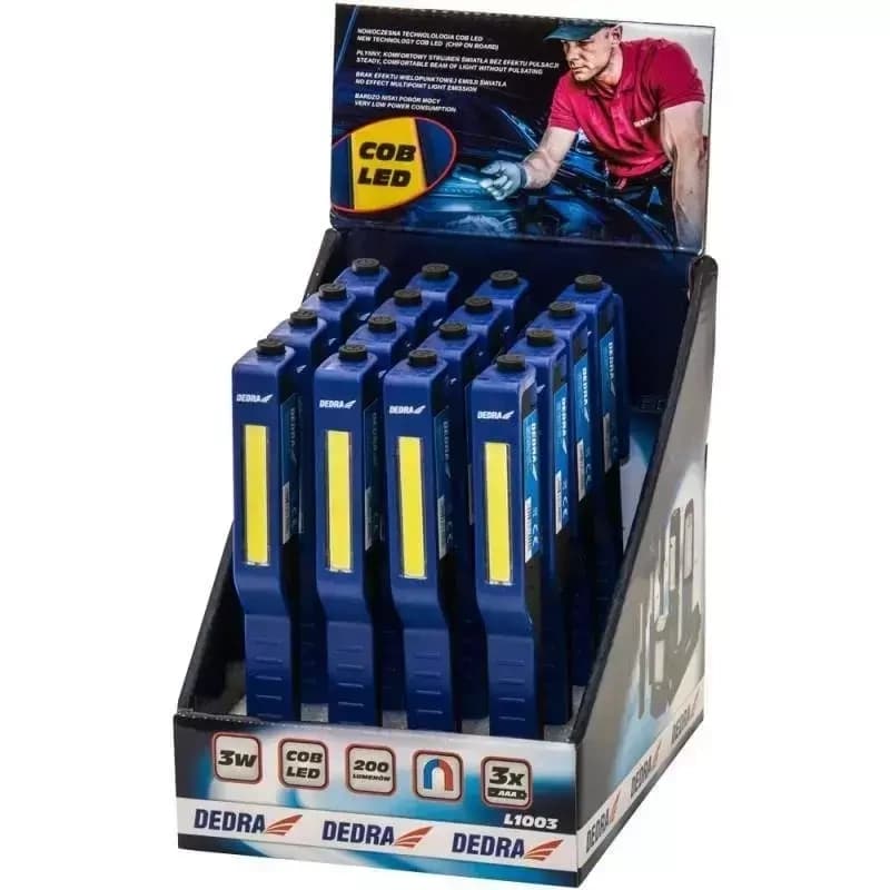 Dedra LED COB svetilka 3W z baterijami 2
