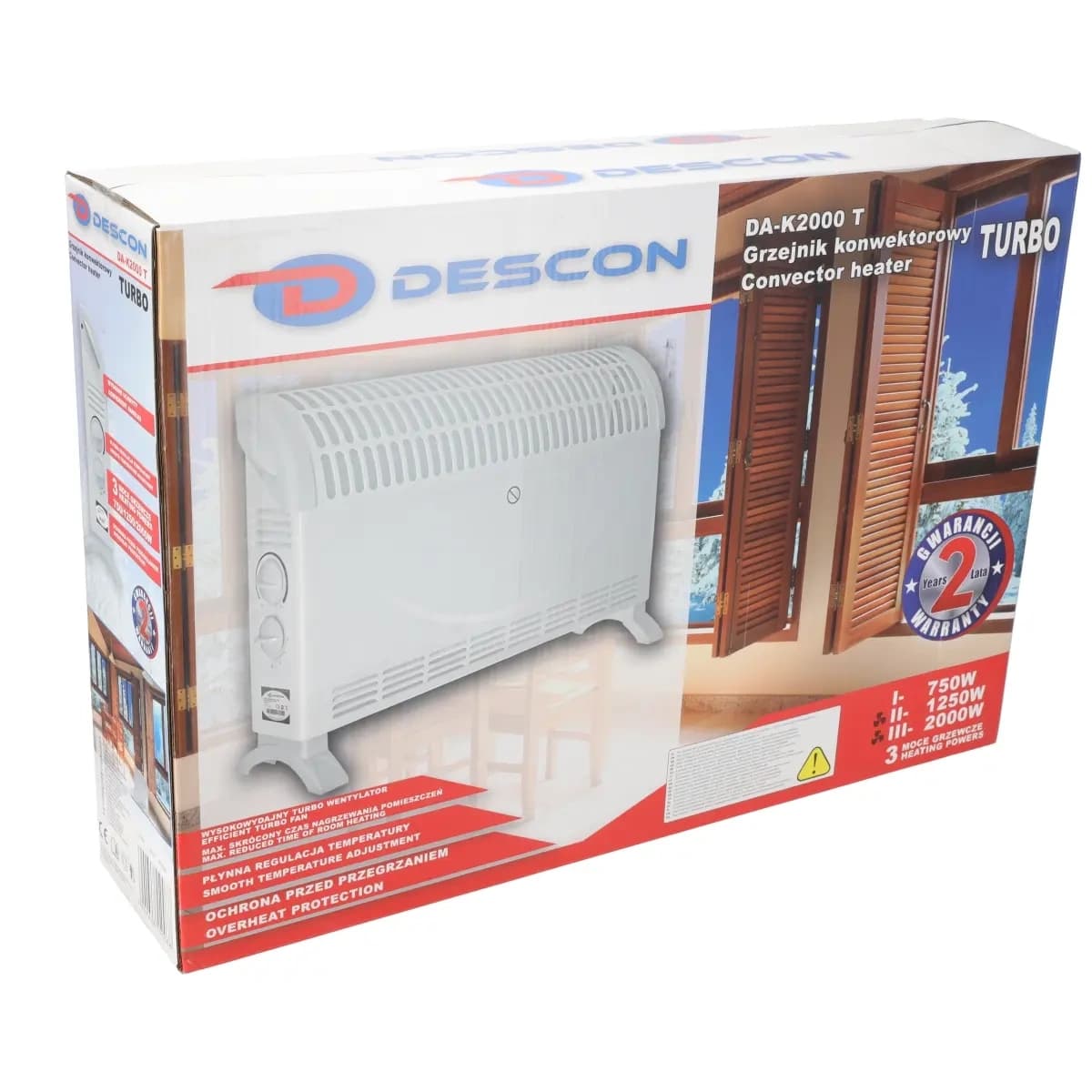 Dedra konvektorski grelnik 2000W Turbo z ventilatorjem 4