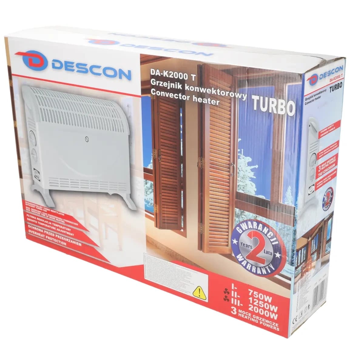 Dedra konvektorski grelnik 2000W Turbo z ventilatorjem 5