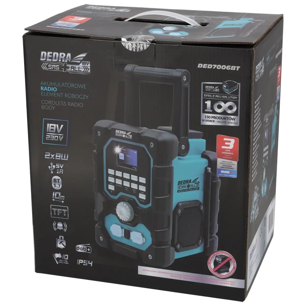 Dedra Akumulatorski radio DAB+/FM Bluetooth USB 2