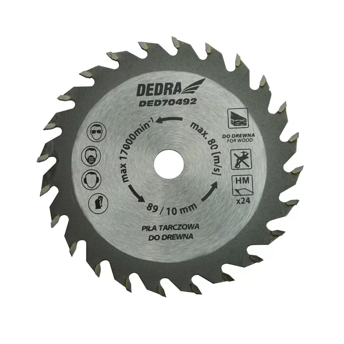 Krožna rezila za les Dedra 89x10mm, 24T (za DED7049)