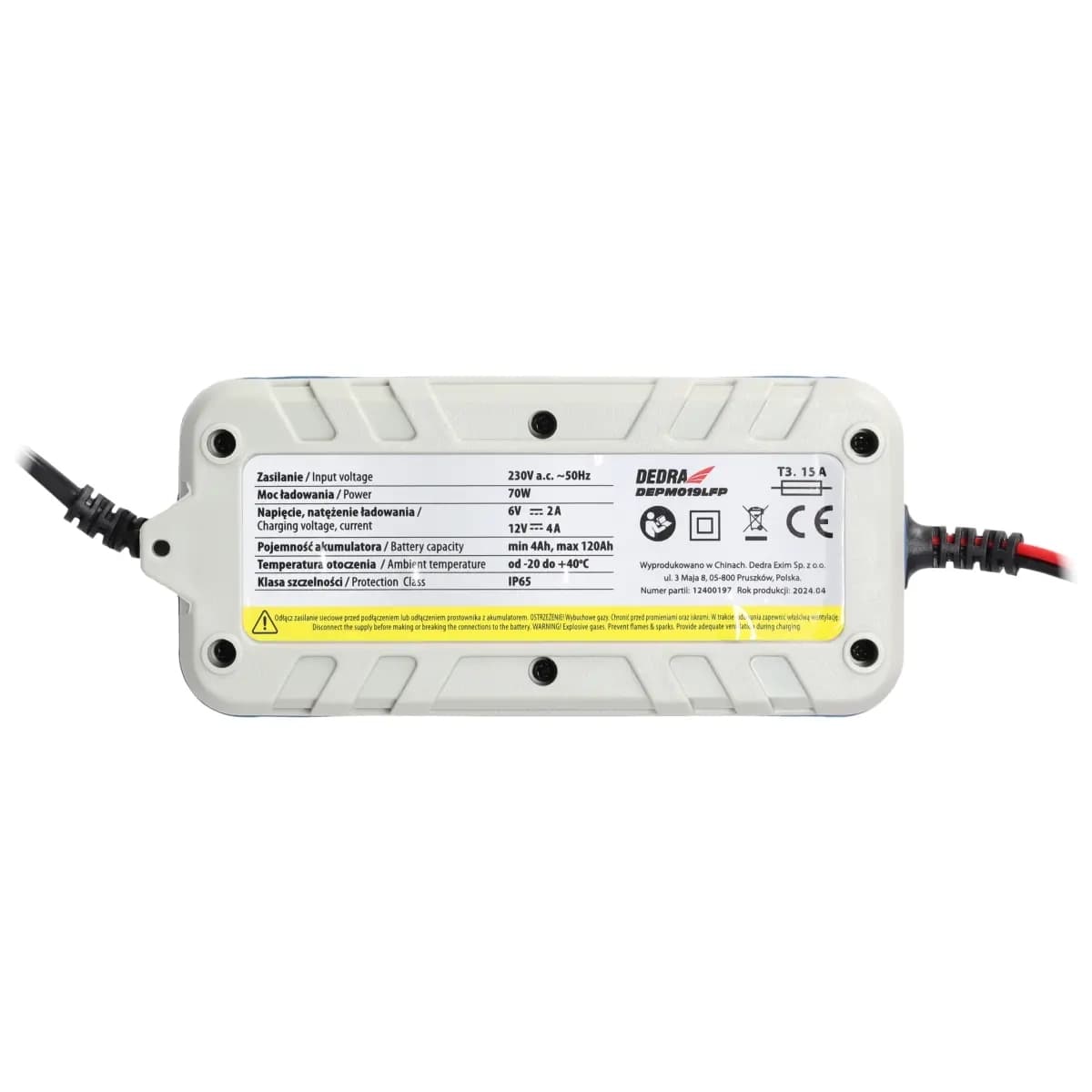 Dedra mikroprocesorski polnilnik akumulatorjev 4A, 6/12V 4