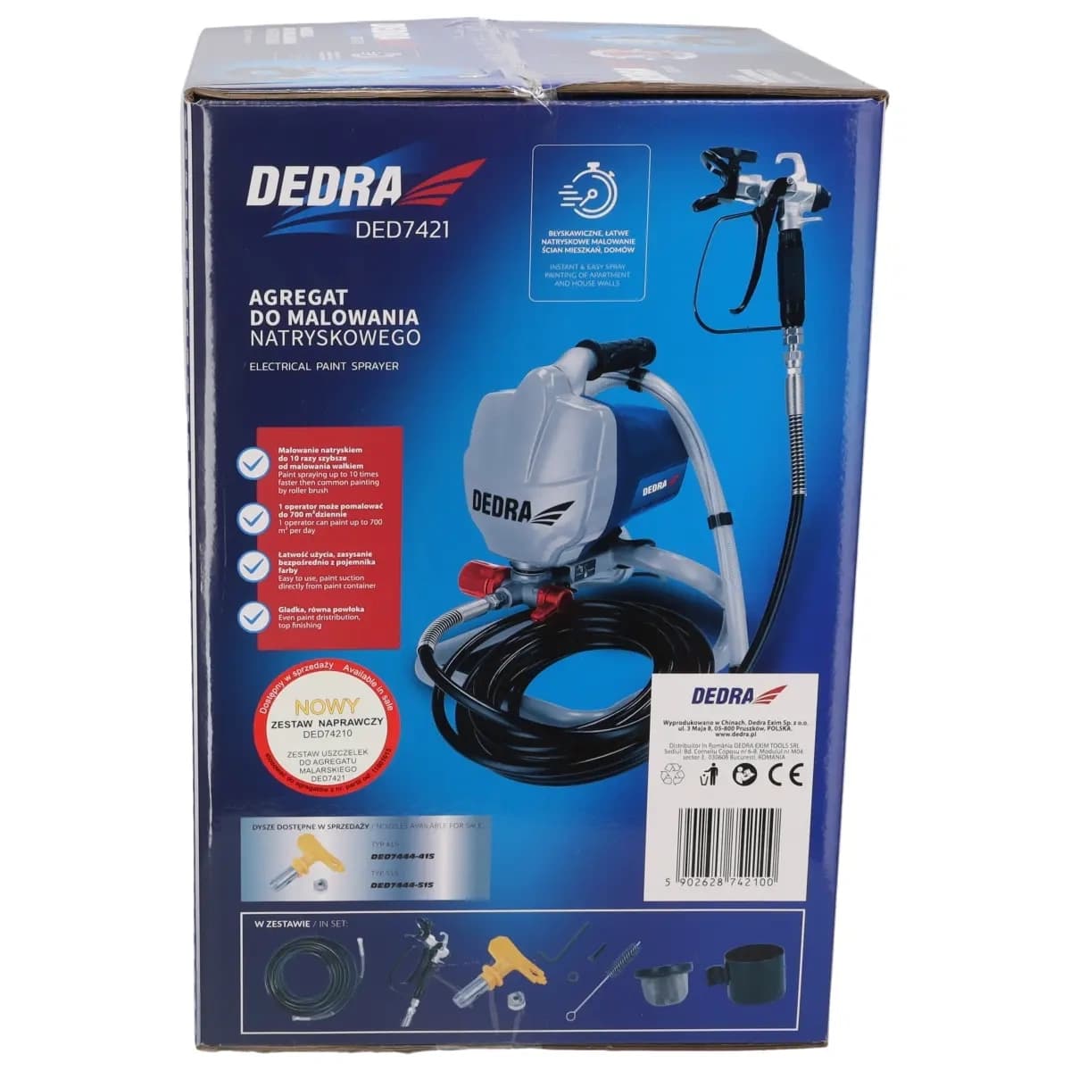 Dedra visokotlačna brizgalna naprava 650W, 1.1L/min, cev 7.5m, pištola 517 3