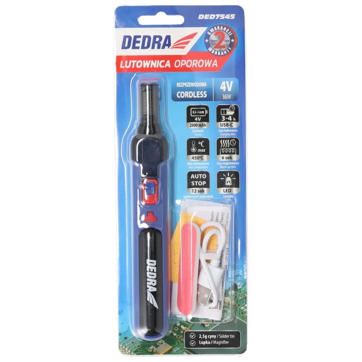 Dedra brezzžična spajkalna postaja 4V, 2Ah USB 5