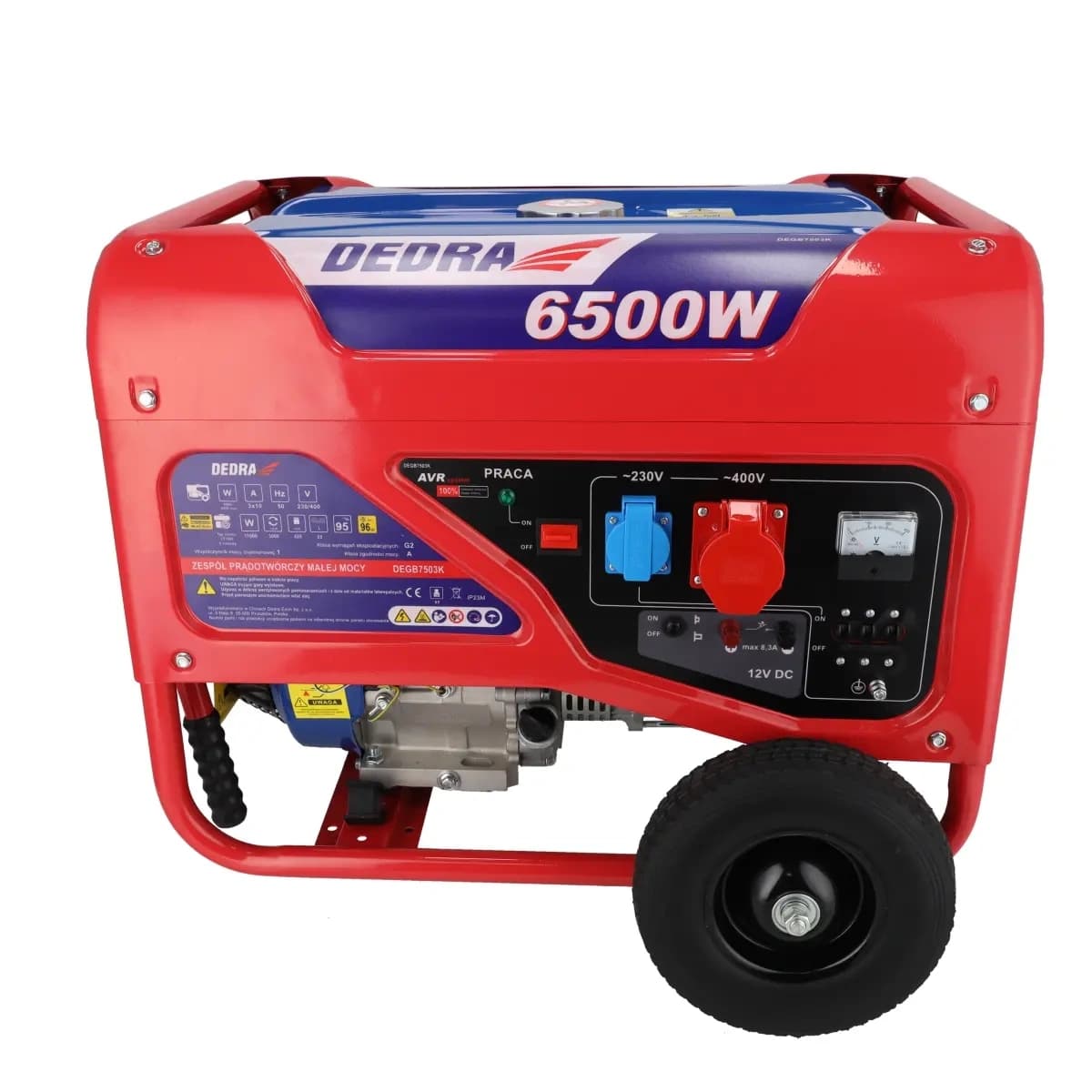 Agregat/generator Dedra DEGB7503K, 6.0kW, 1x400V, 1x230V, 1x12V, kolesa