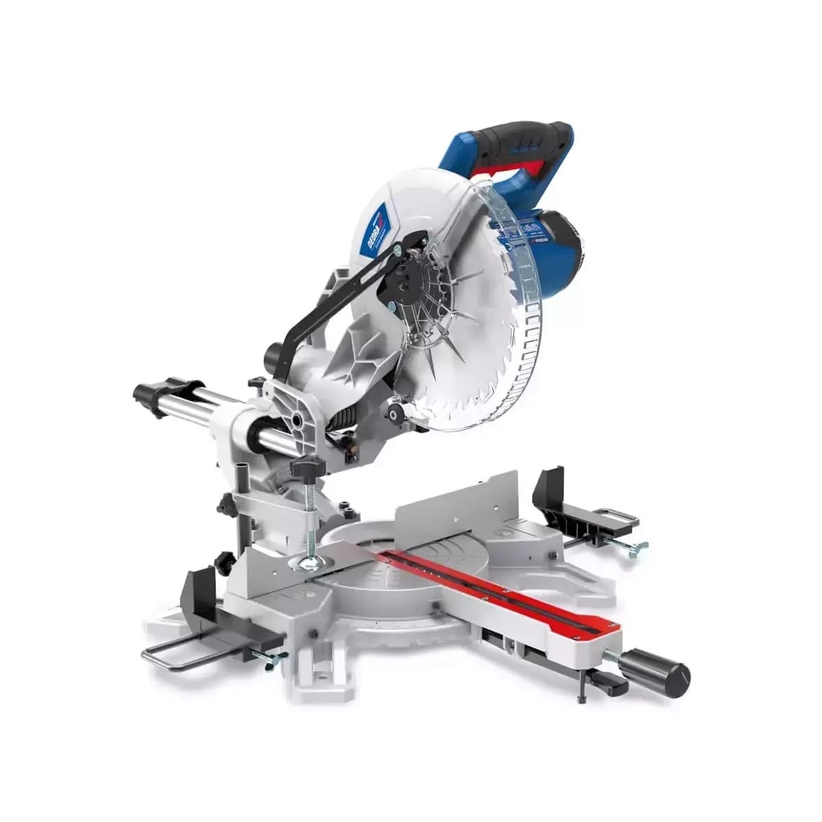 Dedra Miter žaga 254mm, 1800W z drsnikom in aluminijasto podnožjem