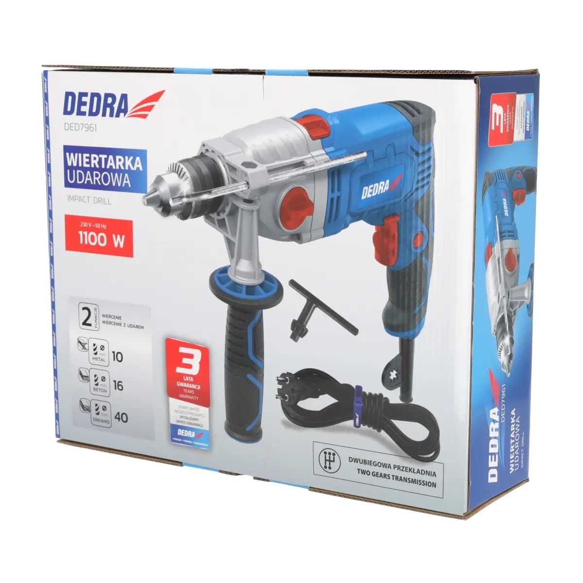 Udarna vrtalna-vijačna naprava Dedra 1100W 2