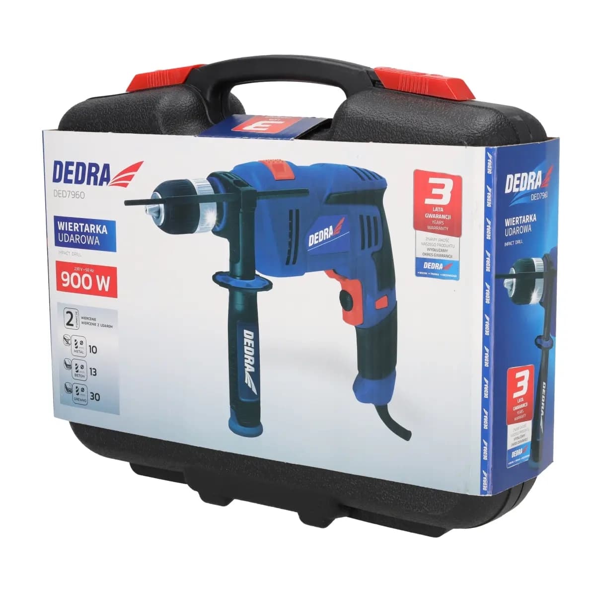 Udarne vrtalne stroje Dedra 900W z kovčkom 8