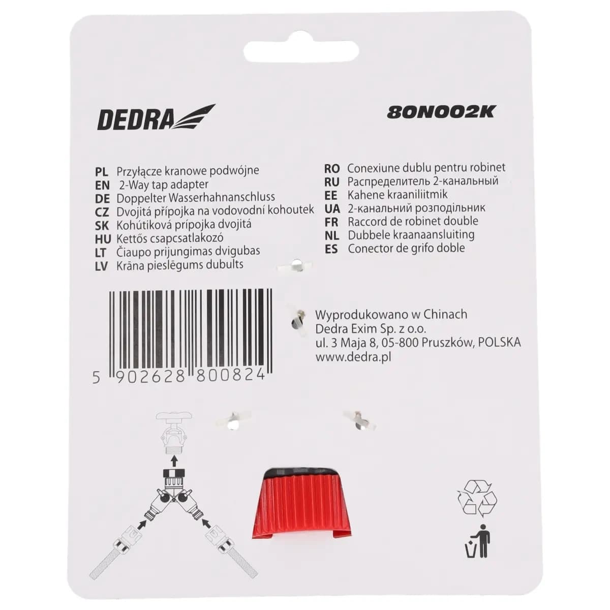 Dedra Dvojni priključek za pipo 3/4"-1", na kartici 5