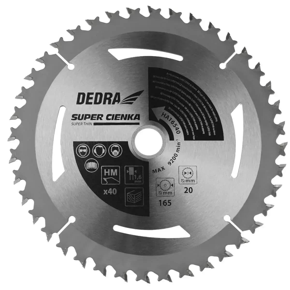 Dedra Krožna žaga 185mm, 40 zob, za les