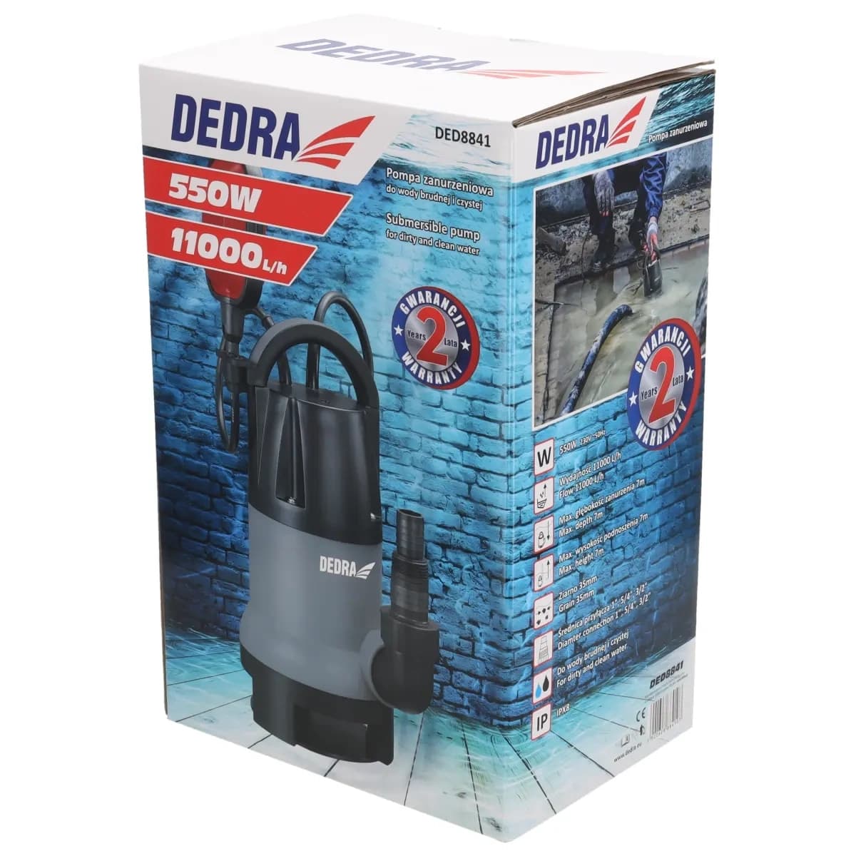 Potopna črpalka za čisto/umazano vodo Dedra 550W 3