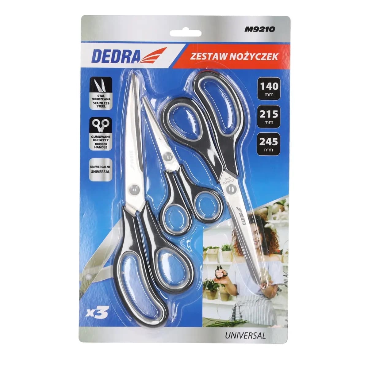 Set univerzalnih škarj Dedra 3 kosi (140mm, 215mm, 245mm) 2
