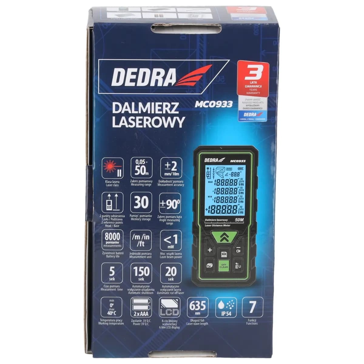 Dedra Laserski merilnik razdalje 50 m 5