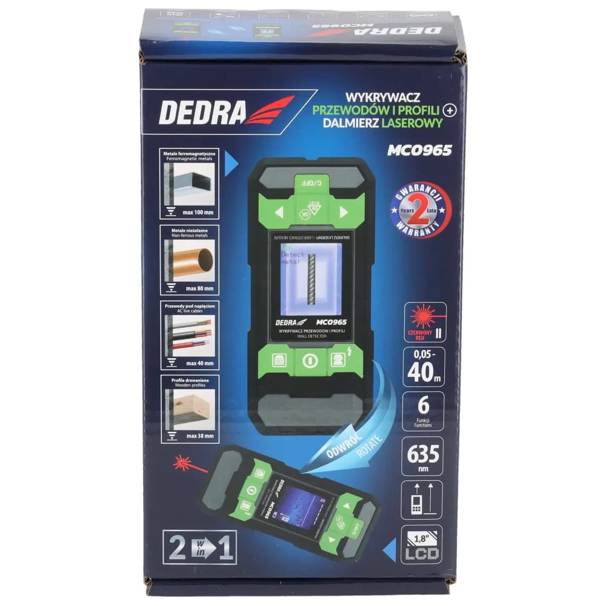 Detektor Dedra ANP-MC0965: žice, profile, 40m merilec 7