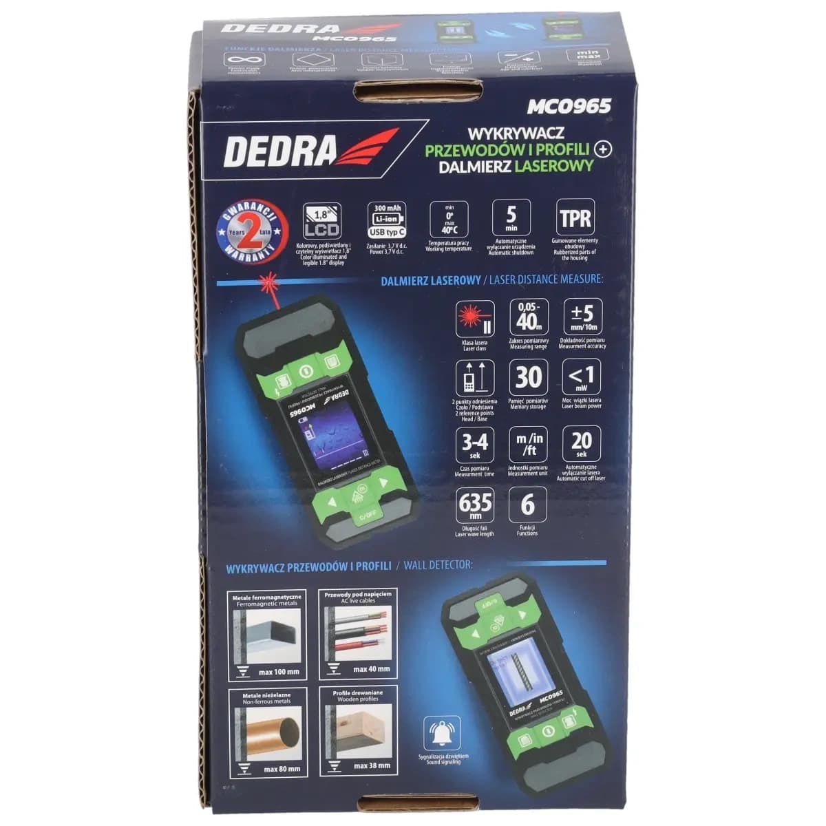 Detektor Dedra ANP-MC0965: žice, profile, 40m merilec 8