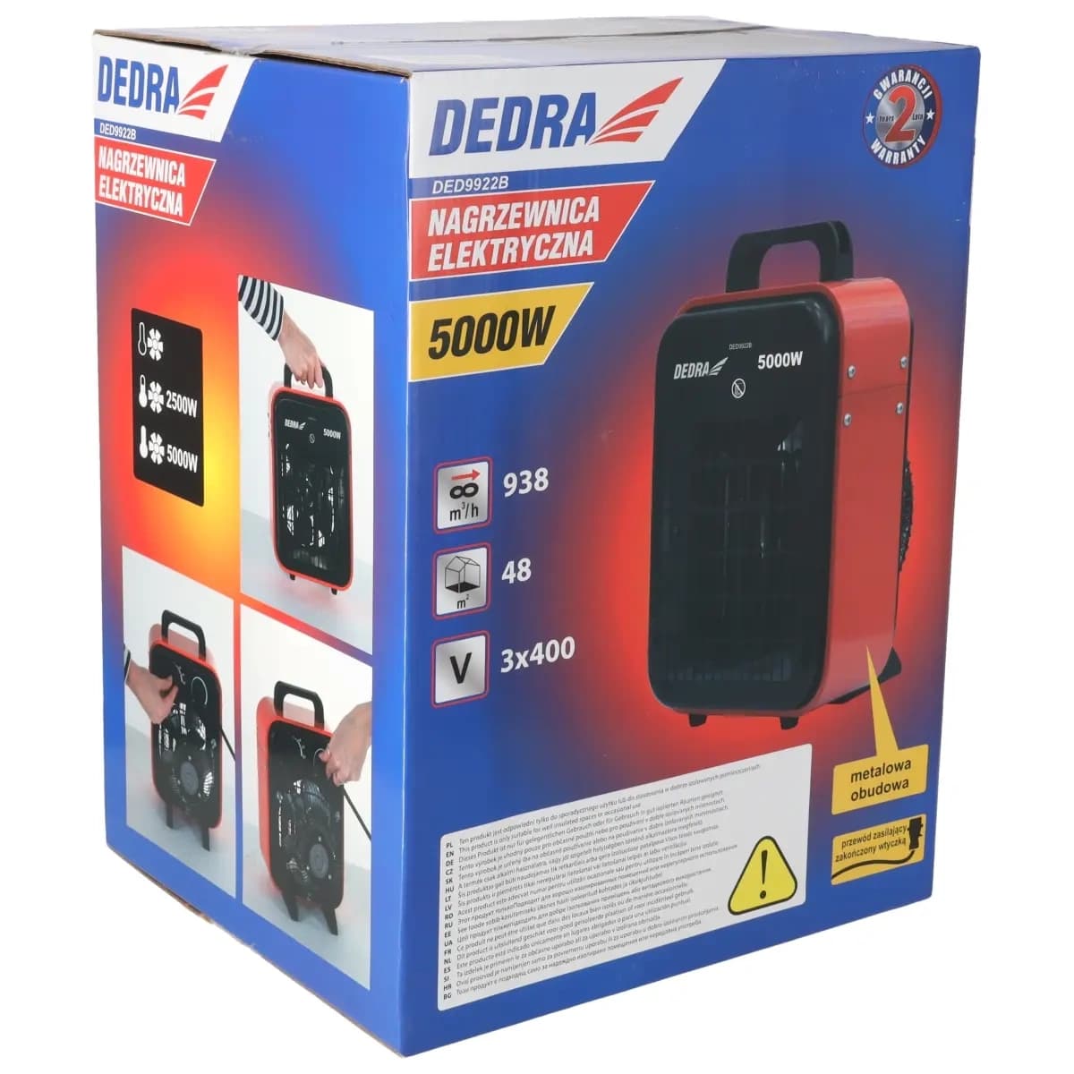 Električni grelnik Dedra 5000W, 3 fazni 3