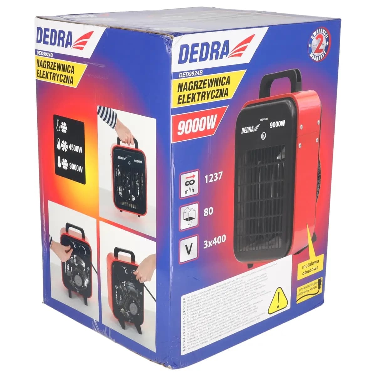 Električni grelnik Dedra 9000W, 3 fazni 3