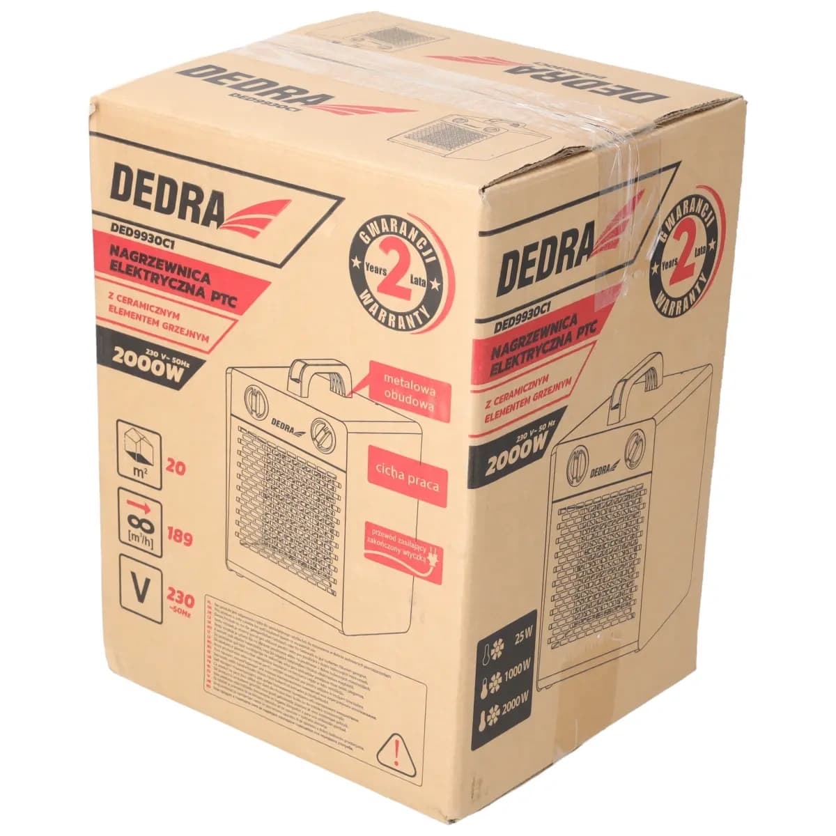Električni grelnik zraka Dedra PTC, 2kW 3