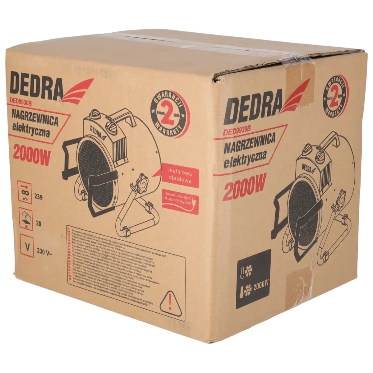 Električni grelnik zraka Dedra 2,0 kW (črn) 4
