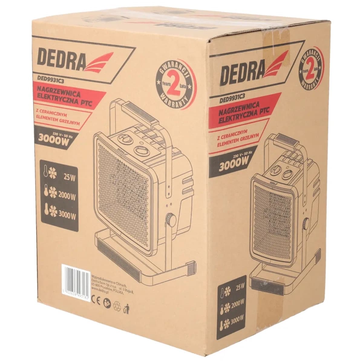 Električni grelnik zraka Dedra PTC, 3kW 5