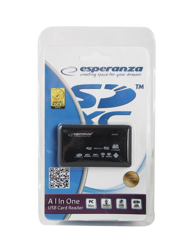 Čitalnik kartic Esperanza EA119 All-in-One, USB 2