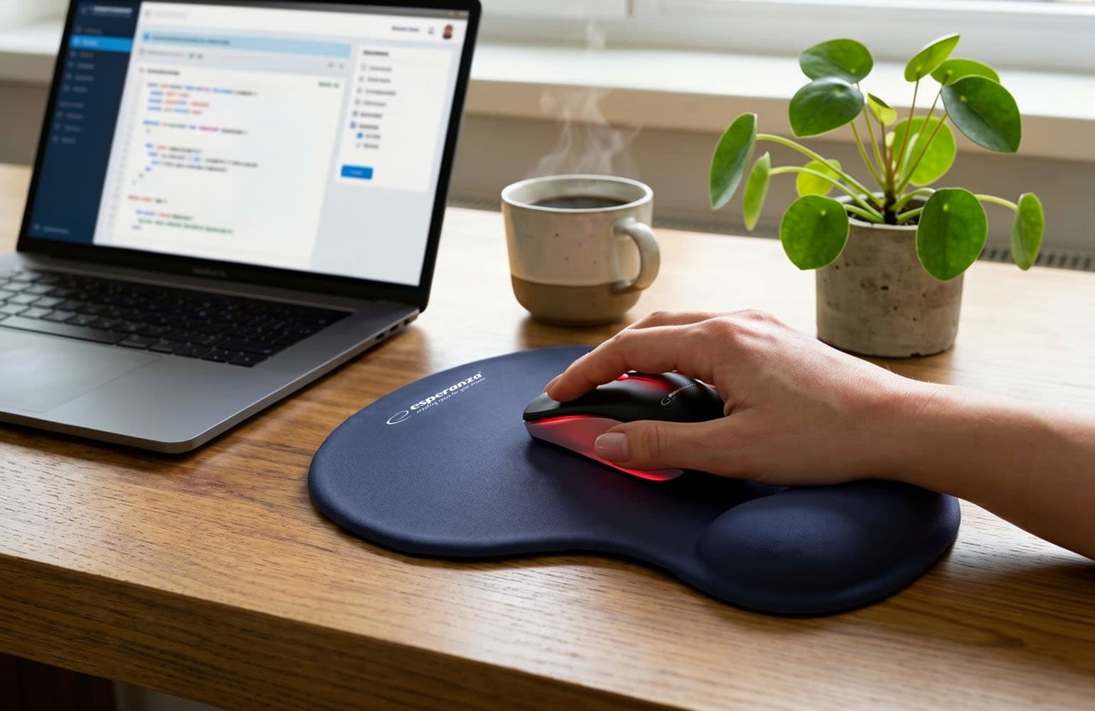 Ergonomska podloga za miško Esperanza EA137B, gel, modra 3