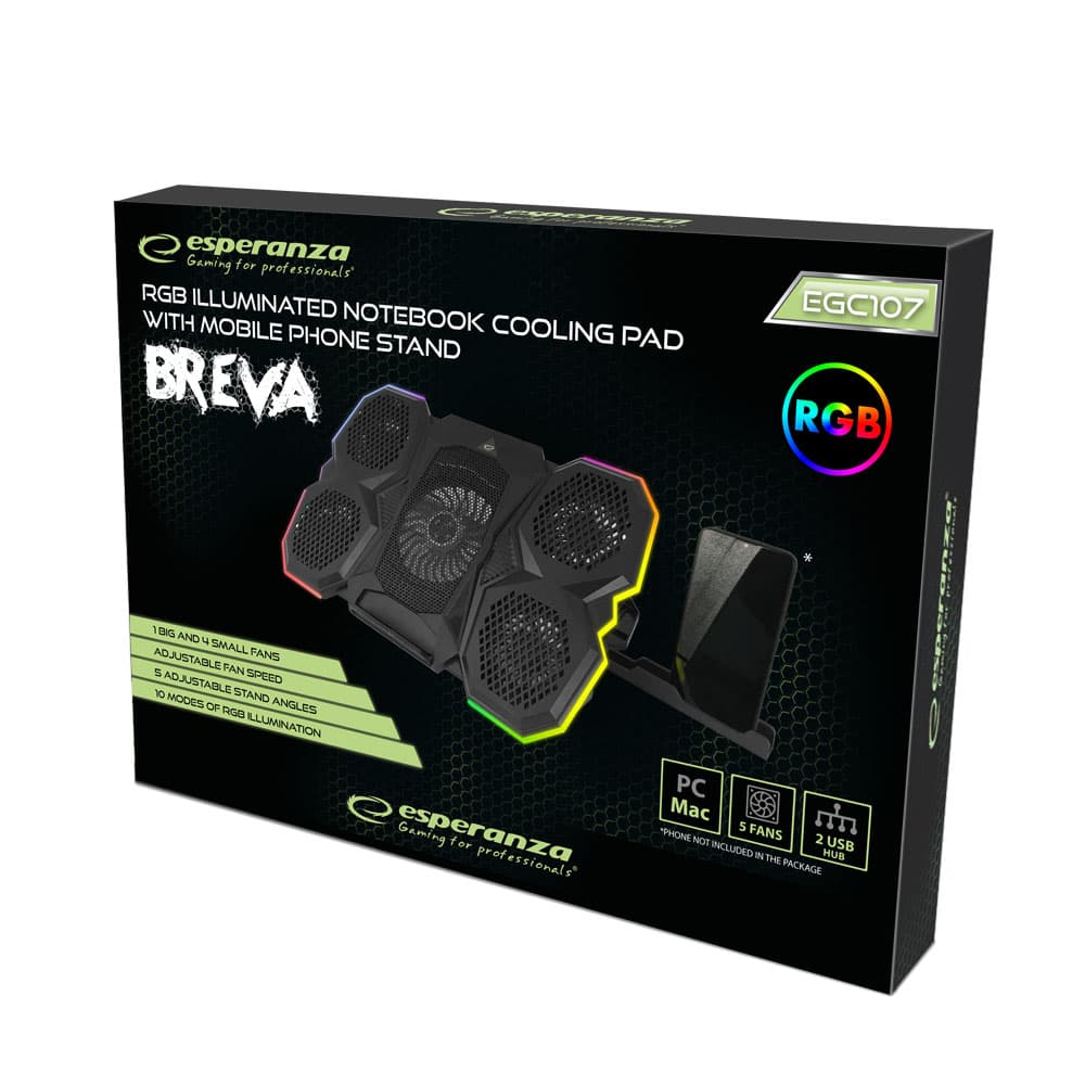 Hladilna podloga za prenosnik Esperanza BREVA RGB 7