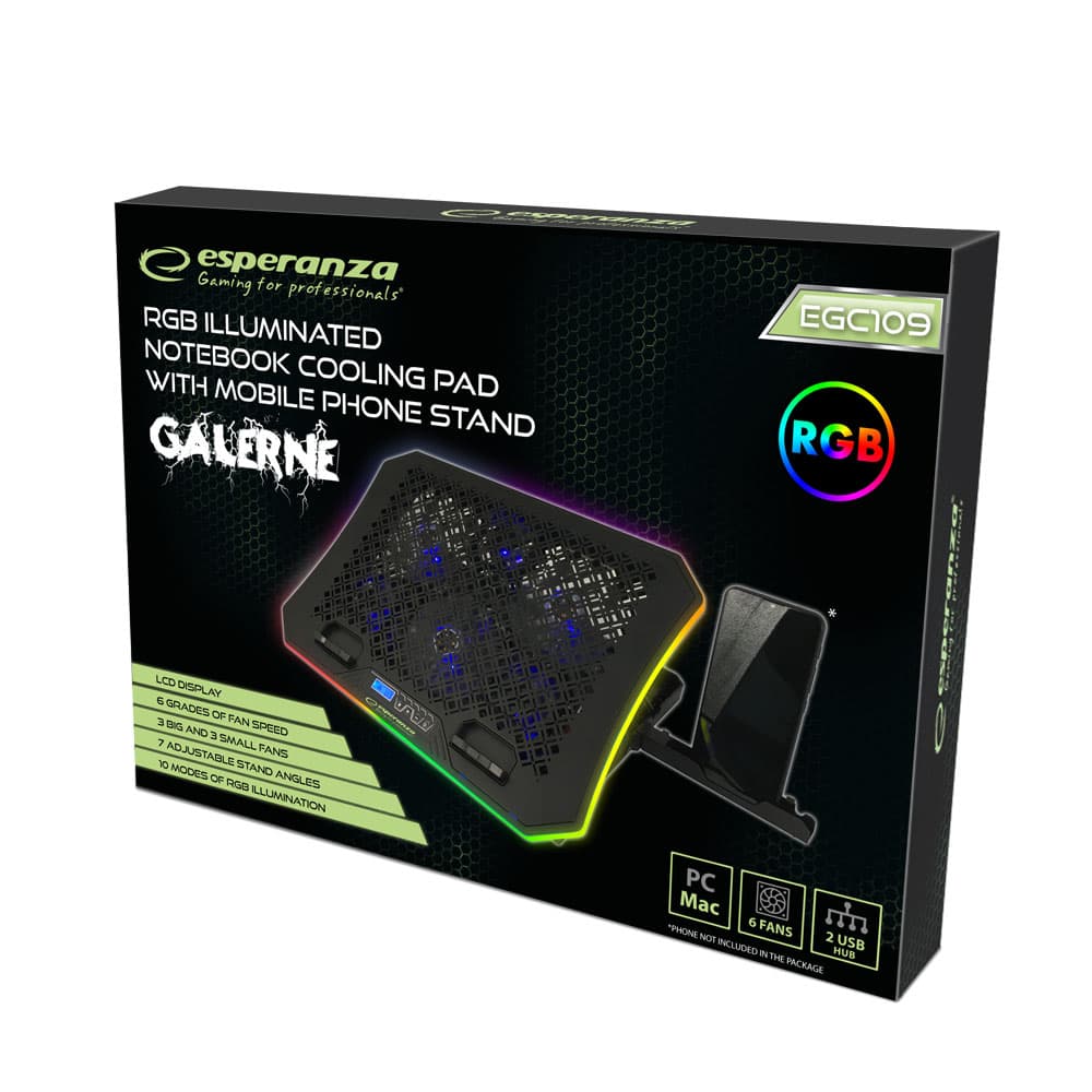 Hladilna podloga za prenosnik Esperanza GALERNE RGB 22" 6