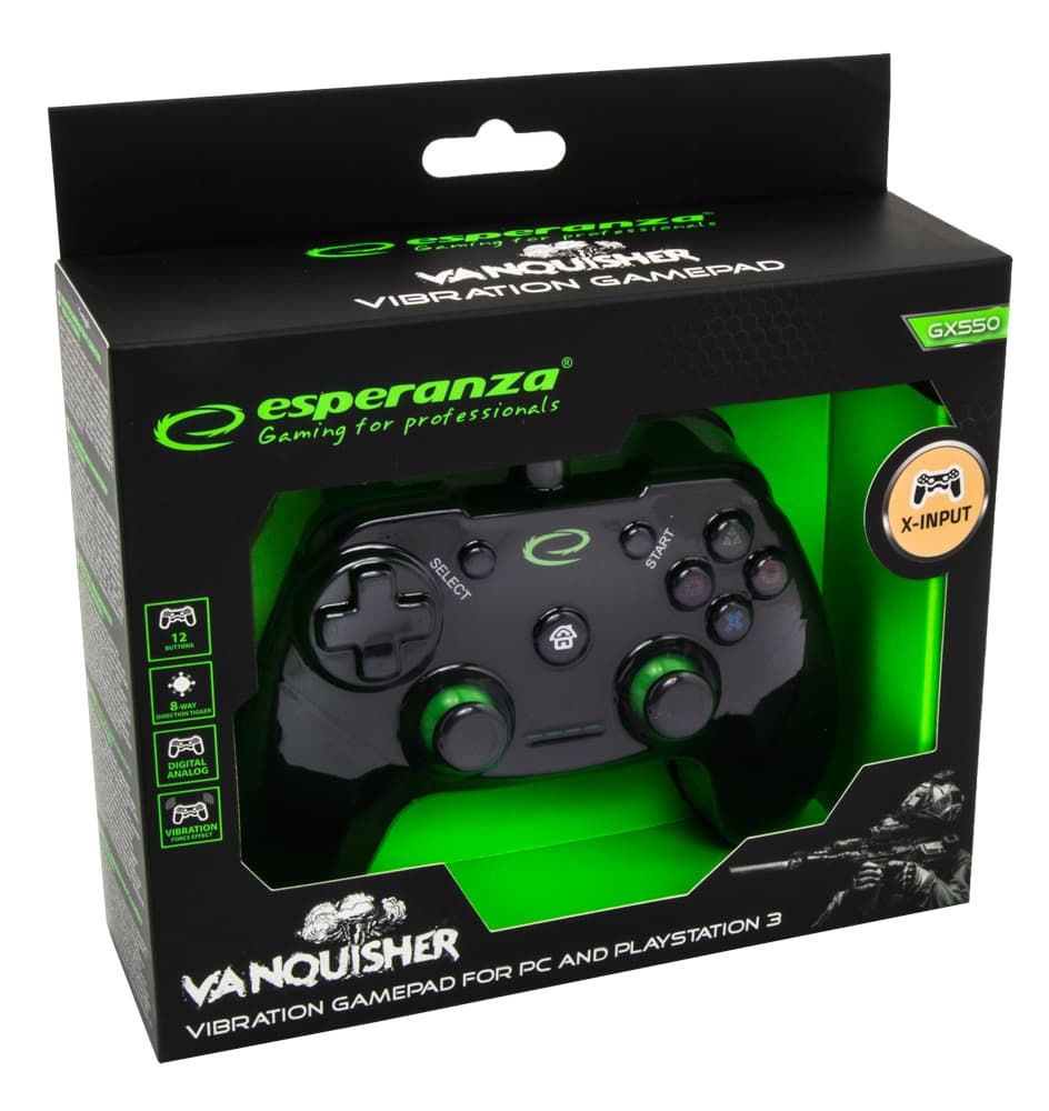 Esperanza VANQUISHER gamepad za PC/PS3 USB, vibracijski 5