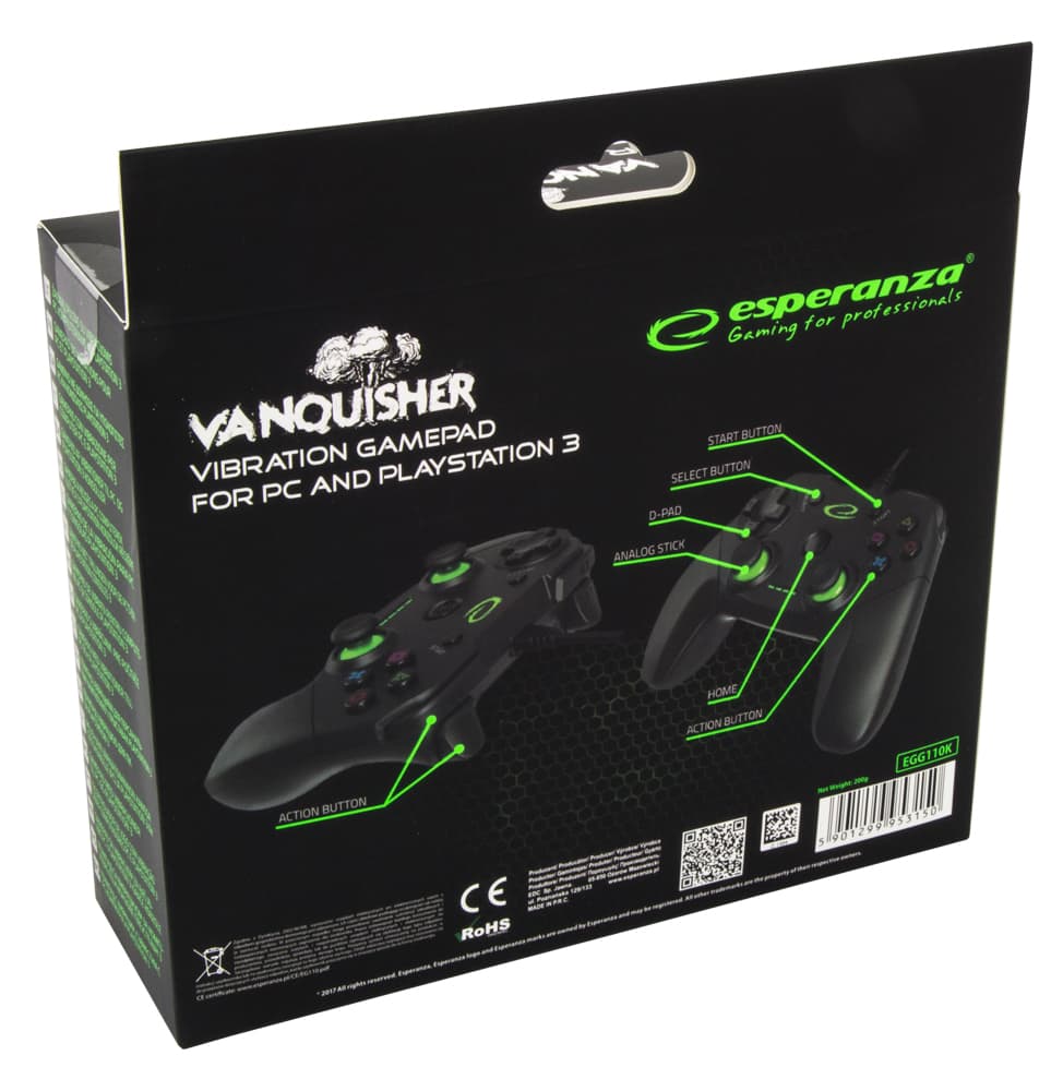 Esperanza VANQUISHER gamepad za PC/PS3 USB, vibracijski 6