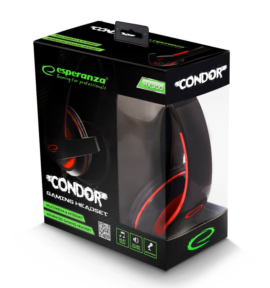 Esperanza CONDOR - gaming slušalke z mikrofonom (rdeče) 4