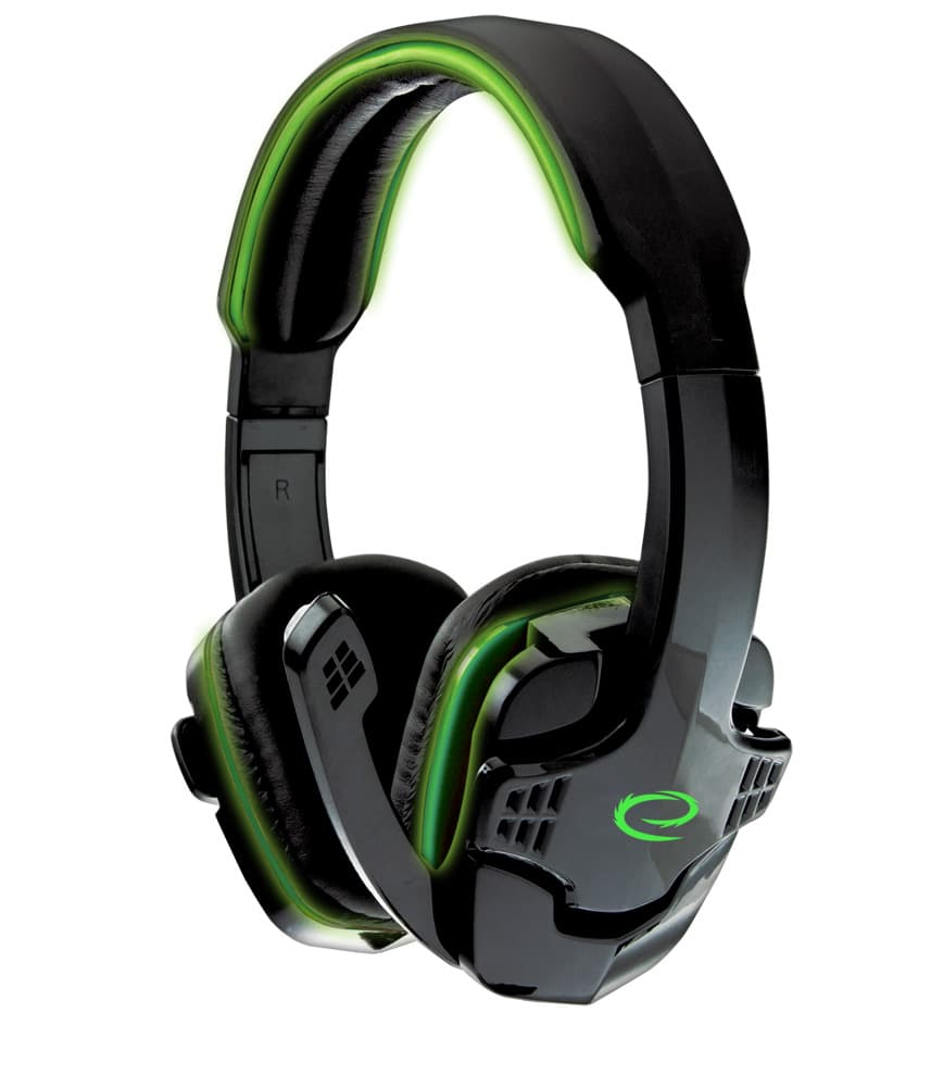 Esperanza Raven gaming slušalke z mikrofonom, zelene