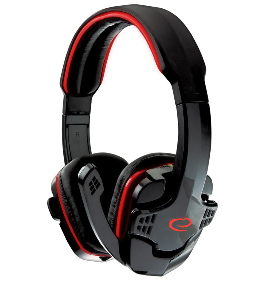 Esperanza Raven gaming slušalke z mikrofonom, rdeče