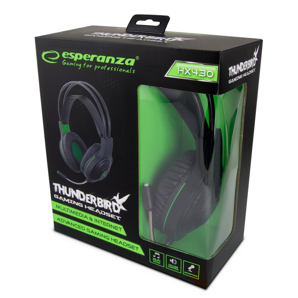 Esperanza THUNDERBIRD EGH430 - Gaming slušalke z mikrofonom, črne 2