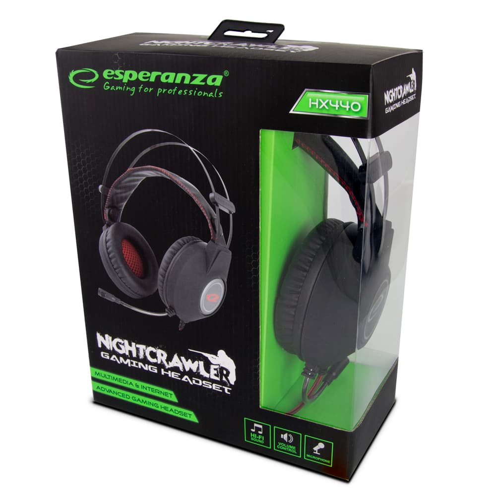 Esperanza NIGHTCRAWLER EGH440 - Gaming slušalke z mikrofonom, črne 2