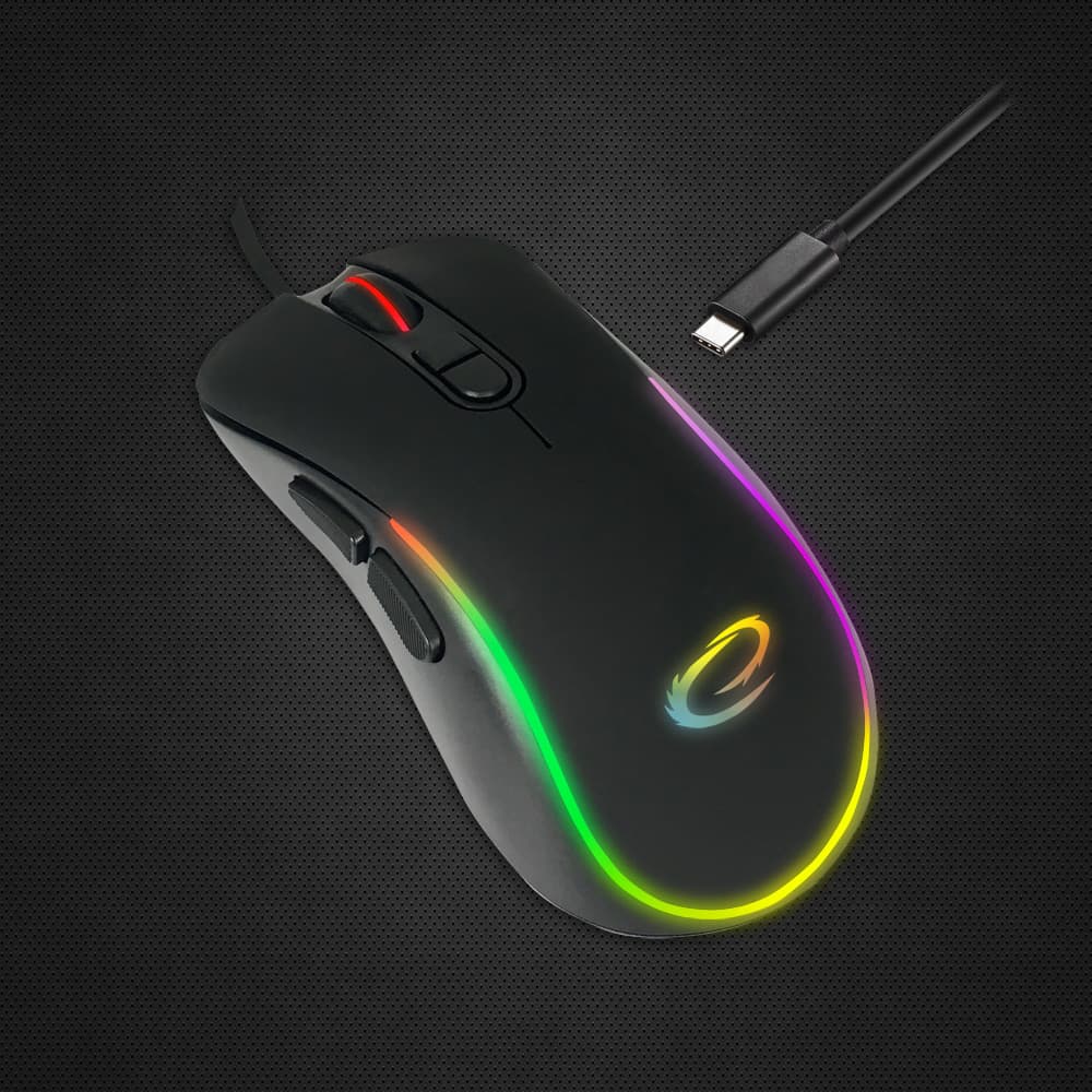 Esperanza EGM303 Gaming miška, žična, LED RGB, 7D optična, USB-C, Hesperis 7