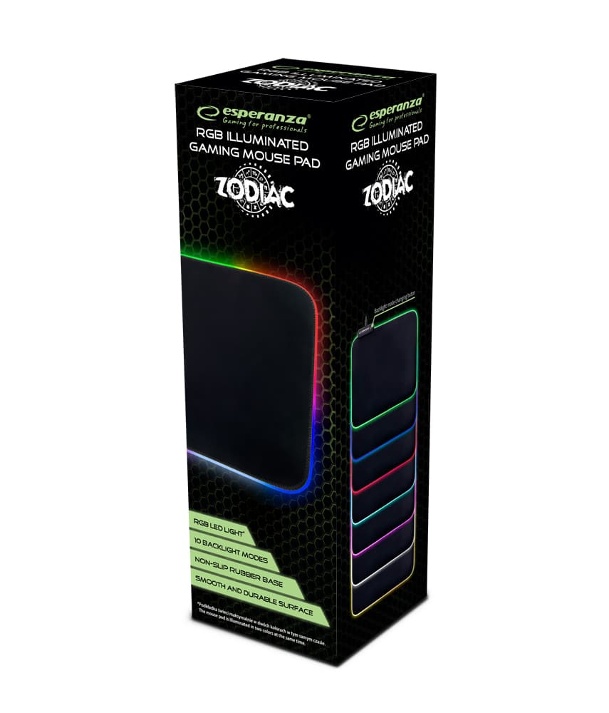 Esperanza Zodiac EGP105 RGB gaming podloga za miško, 35x25cm, LED 2