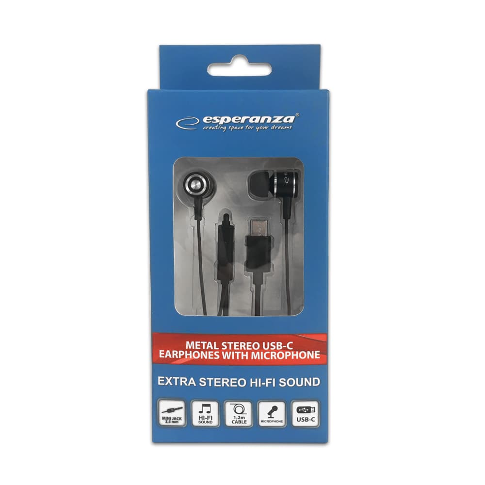 Esperanza EH204K: Metalne slušalice USB-C z mikrofonom 4