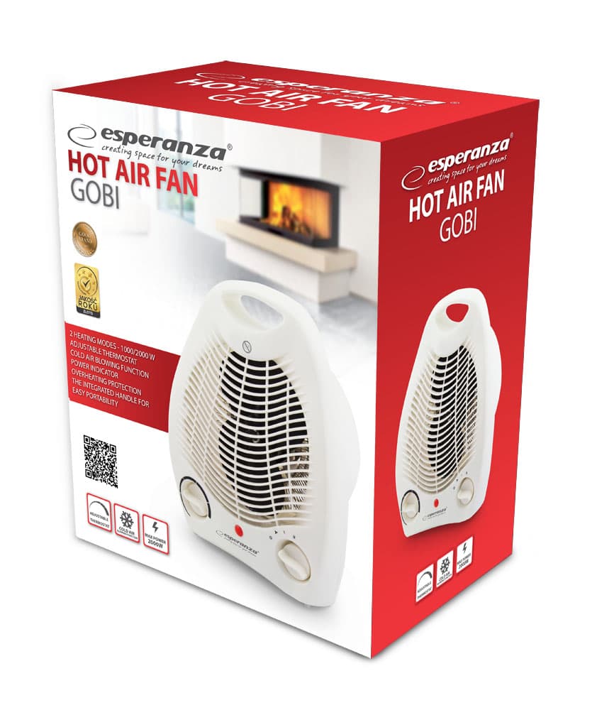 Termoventilator Esperanza GOBI 1000W/2000W, beli 4