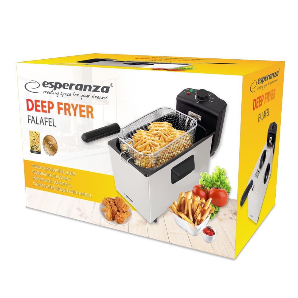 Esperanza FALAFEL friteza, 3L, 2000W 5