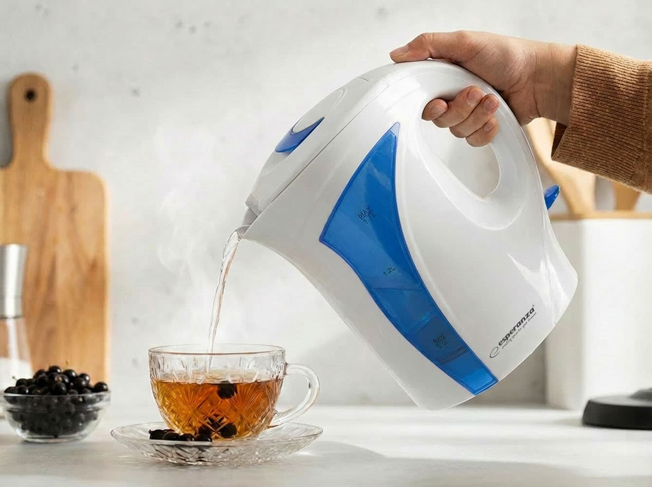 Električni kuhalnik vode Esperanza Iguazu 1.7 L (belo-modri) 6