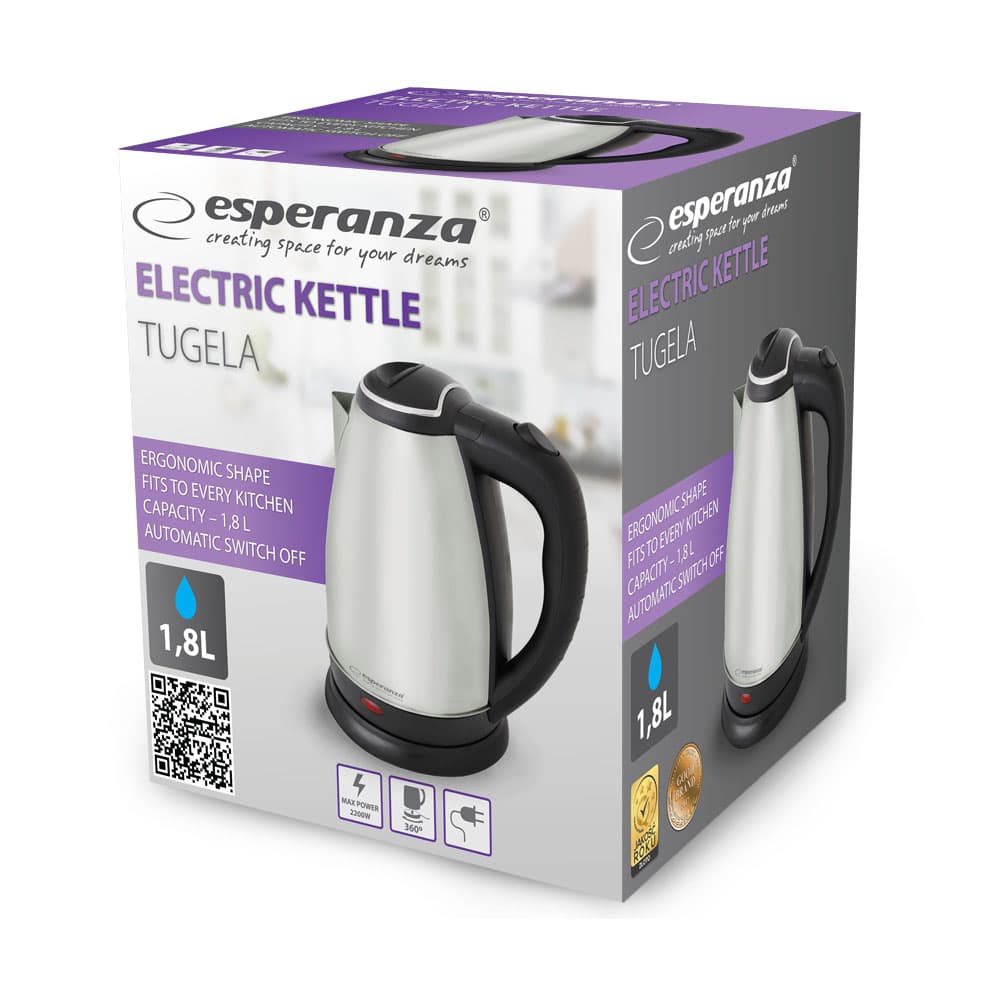 Električni kuhalnik vode Esperanza TUGELA EKK104X, 1.8 L, inox 2