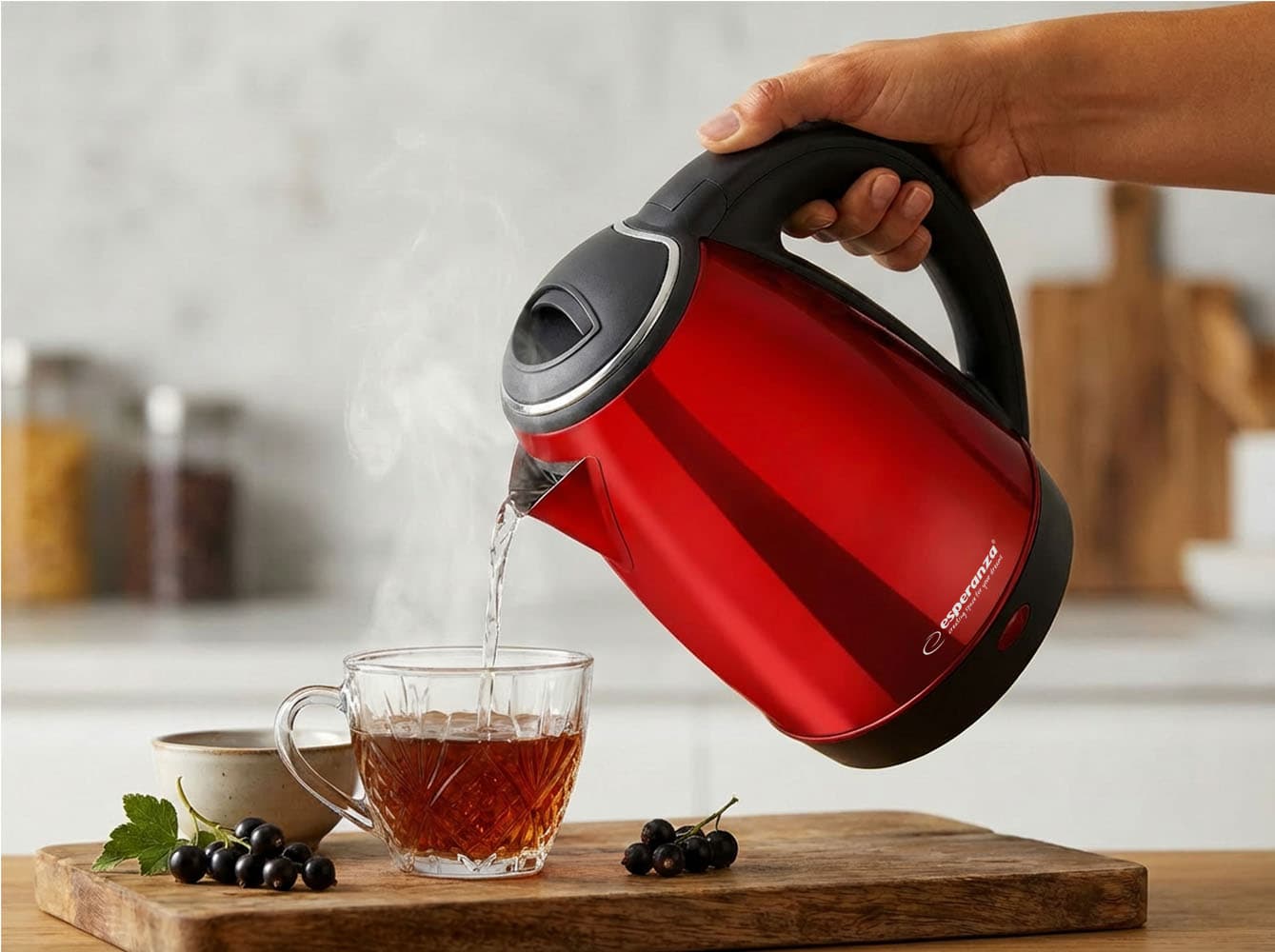 Električni kuhalnik vode Esperanza Victoria 1.8 L, rdeč 4