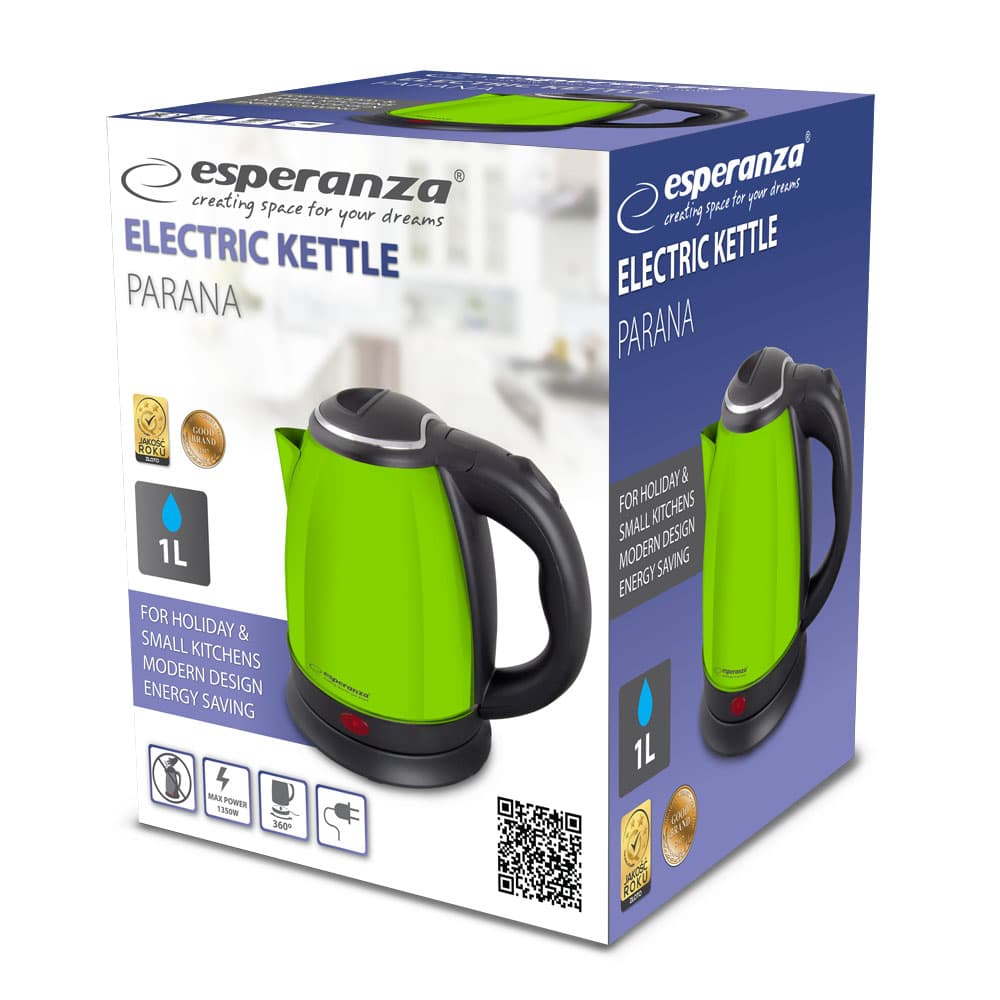 Esperanza PARANA EKK128G, električni kuhalnik vode, 1 L, zelena 5