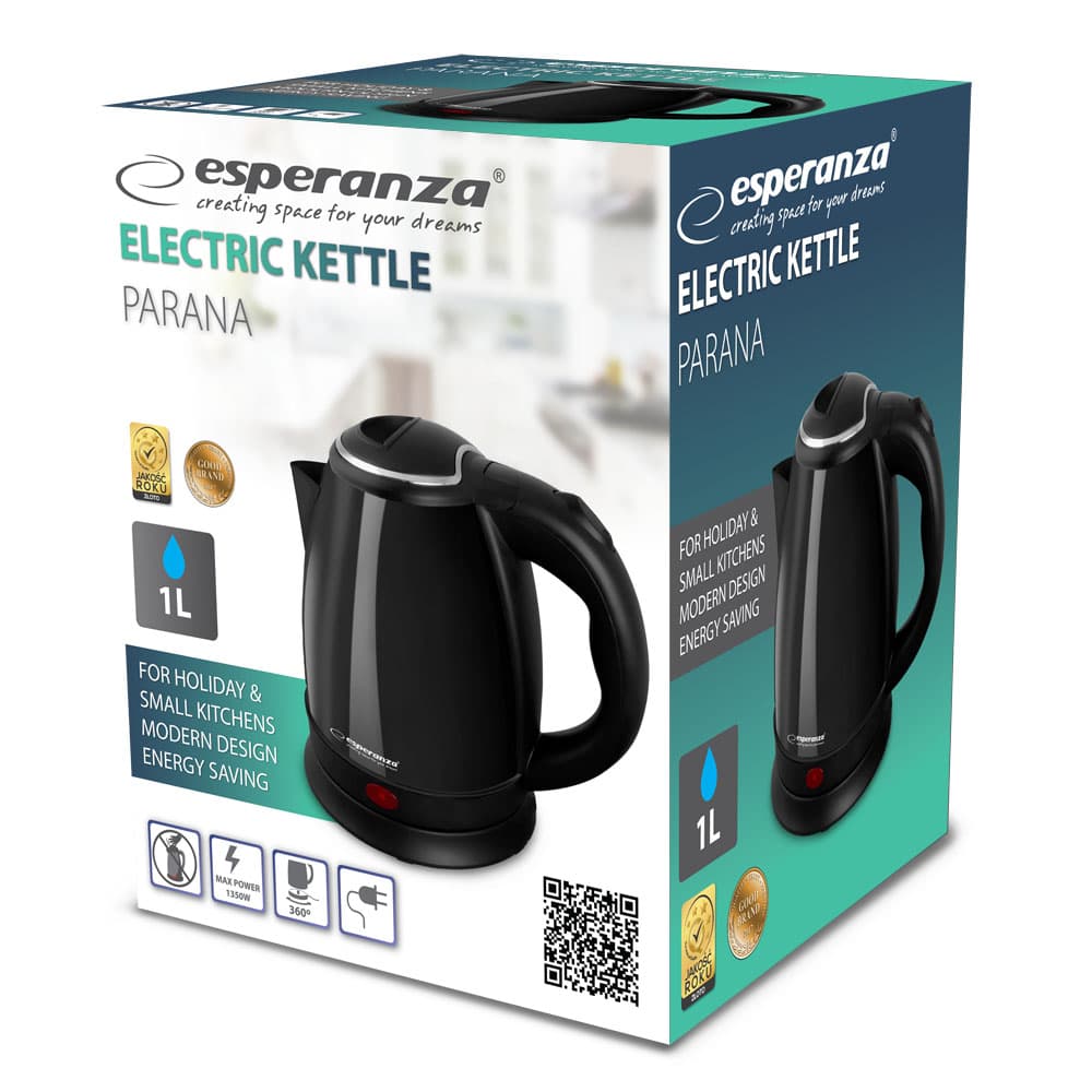 Esperanza PARANA EKK128K, električni kuhalnik vode, 1 L, črn 2