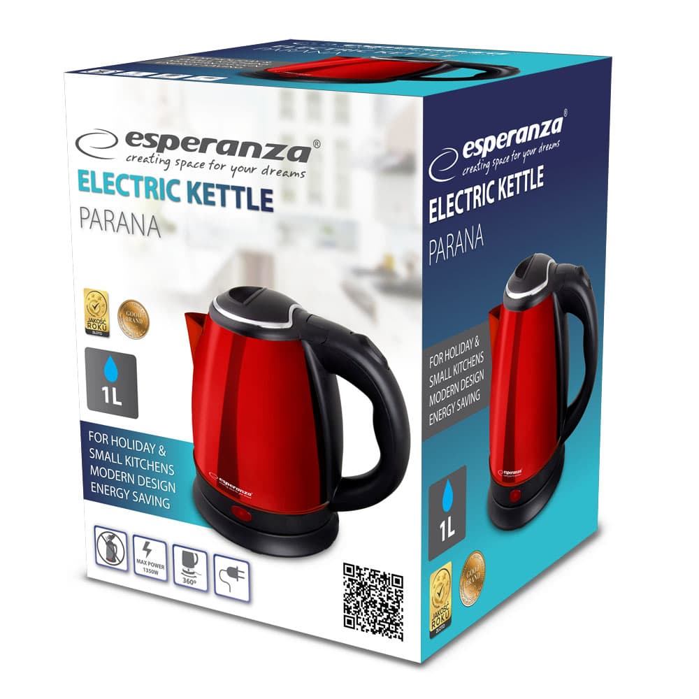 Esperanza PARANA EKK128R, električni kuhalnik vode, 1 L, rdeč 2