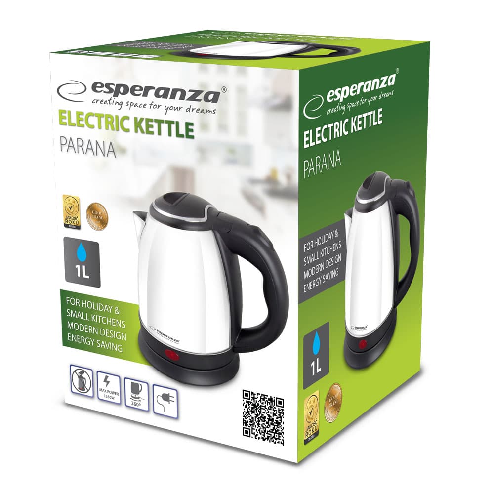 Esperanza PARANA EKK128W, električni kuhalnik vode, 1 L, bel 4